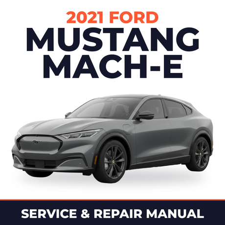 2021 Ford Mustang Mach-E service and repair manual cover with vehicle photo