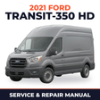 2021 Ford Transit-350 HD service and repair manual cover with vehicle photo
