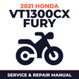 2021 Honda VT1300CX Fury Service and Repair Manual - motorcycle workshop manual cover