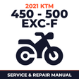 2021 KTM 450 - 500 EXC-F Service and Repair Manual - motorcycle workshop manual cover