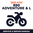 2021 KTM 890 Adventure & L Service and Repair Manual - motorcycle workshop manual cover