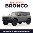 2022 Ford Bronco service and repair manual cover with vehicle photo