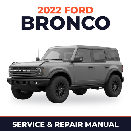 2022 Ford Bronco service and repair manual cover with vehicle photo