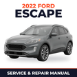 2022 Ford Escape service and repair manual cover with vehicle photo