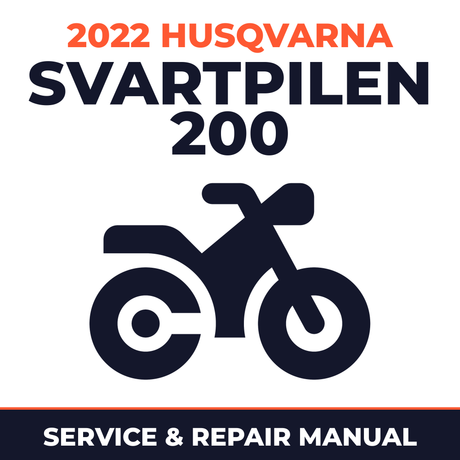 2022 Husqvarna Svartpilen 200 Service and Repair Manual - motorcycle workshop manual cover