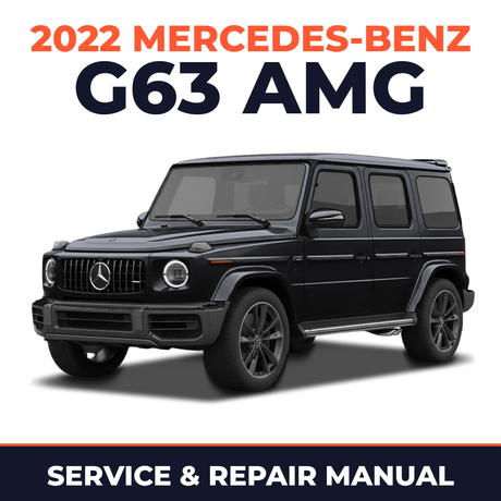 2022 Mercedes-Benz G63 AMG service and repair manual cover with vehicle photo