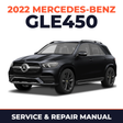 2022 Mercedes-Benz GLE450 service and repair manual cover with vehicle photo