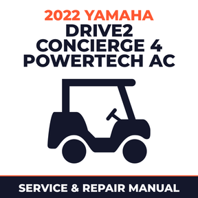 2022 Yamaha DRIVE2 CONCIERGE 4 POWERTECH AC Service and Repair Manual - golf car workshop manual cover