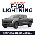 2023 Ford F-150 Lightning service and repair manual cover with vehicle photo