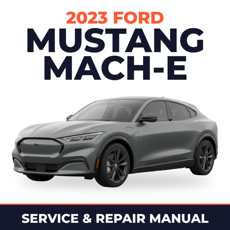 2023 Ford Mustang Mach-E service and repair manual cover with vehicle photo