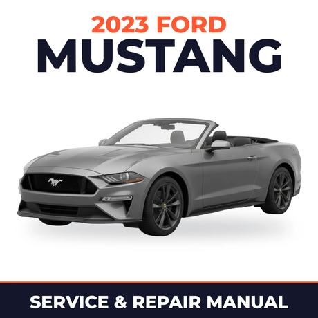 2023 Ford Mustang service and repair manual cover with vehicle photo