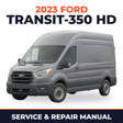 2023 Ford Transit-350 HD service and repair manual cover with vehicle photo