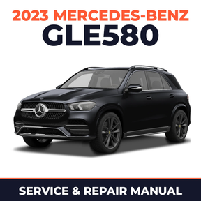 2023 Mercedes-Benz GLE580 service and repair manual cover with vehicle photo