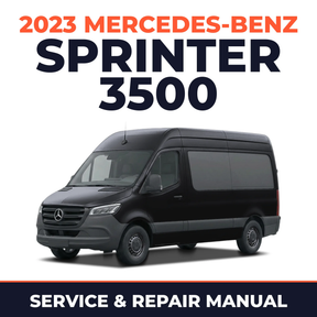 2023 Mercedes-Benz Sprinter 3500 service and repair manual cover with vehicle photo