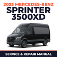 2023 Mercedes-Benz Sprinter 3500XD service and repair manual cover with vehicle photo