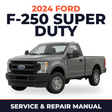 2024 Ford F-250 Super Duty service and repair manual cover with vehicle photo