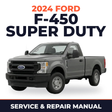 2024 Ford F-450 Super Duty service and repair manual cover with vehicle photo