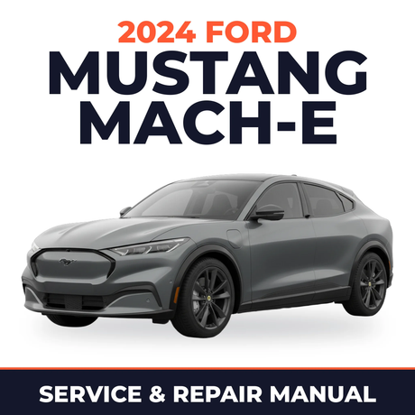 2024 Ford Mustang Mach-E service and repair manual cover with vehicle photo