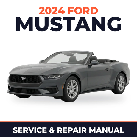 2024 Ford Mustang service and repair manual cover with vehicle photo