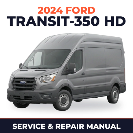 2024 Ford Transit-350 HD service and repair manual cover with vehicle photo