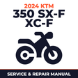 2024 KTM 350 SX-F XC-F Service and Repair Manual - motorcycle workshop manual cover