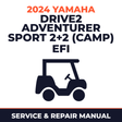 2024 Yamaha DRIVE2 ADVENTURER SPORT 2+2 (CAMP) EFI Service and Repair Manual - golf car workshop manual cover