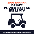 2024 Yamaha DRIVE2 POWERTECH AC IRS Li PTV Service and Repair Manual - golf car workshop manual cover