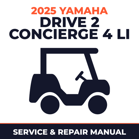 2025 Yamaha DRIVE 2 CONCIERGE 4 Li Service and Repair Manual - golf car workshop manual cover