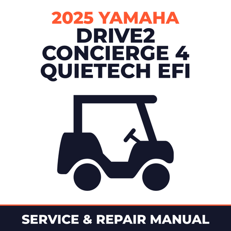 2025 Yamaha DRIVE2 CONCIERGE 4 QUIETECH EFI Service and Repair Manual - golf car workshop manual cover