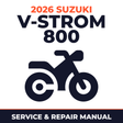 2026 Suzuki V-Strom 800 Service and Repair Manual - motorcycle workshop manual cover