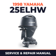 1998 Yamaha 25ELHW 2 stroke Service and Repair Manual