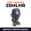 1993 Yamaha 25MLHR 2 stroke Service and Repair Manual