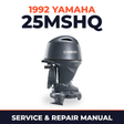 1992 Yamaha 25MSHQ 2 stroke Service and Repair Manual