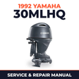 1992 Yamaha 30MLHQ 2 stroke Service and Repair Manual
