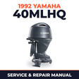 1992 Yamaha 40MLHQ 2 stroke Service and Repair Manual