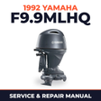 1992 Yamaha F9.9MLHQ 4 stroke Service and Repair Manual