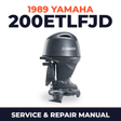 1989 Yamaha 200ETLFJD 2 stroke Service and Repair Manual