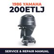 1986 Yamaha 200ETLJ 2 stroke Service and Repair Manual