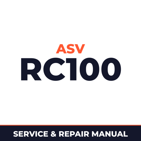 ASV RC100 Rubber Track Utility Vehicle* Factory Service / Repair/ Workshop Manual !