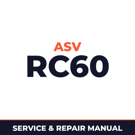 ASV RC60 Rubber Track Utility Vehicle* Factory Service / Repair/ Workshop Manual !