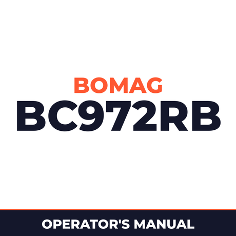 Bomag BC 972 RB Sanitary Landfill Compactor Operating & Maintenance Manual