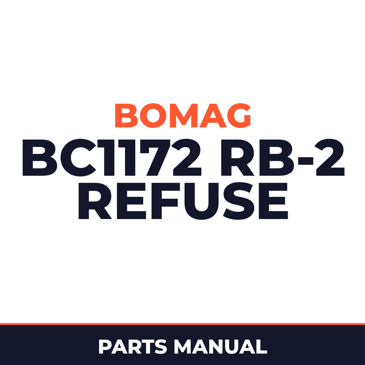 Bomag BC1172 RB-2 refuse compactor Service Parts Catalogue Manual SN101570851001-101570859999
