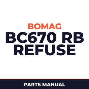 Bomag BC670 RB refuse compactor Service Parts Catalogue Manual SN101570411001-101570411021