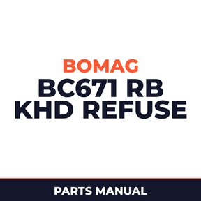 Bomag BC671 RB KHD refuse compactor Service Parts Catalogue Manual SN101570321001-101570329999