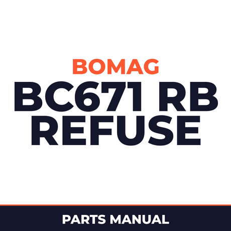 Bomag BC671 RB refuse compactor Service Parts Catalogue Manual SN101570421001-101570421058