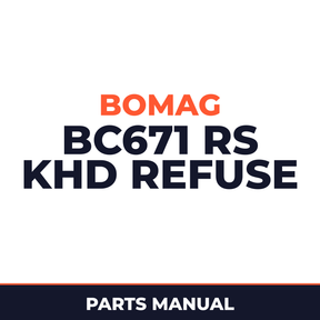 Bomag BC671 RS KHD refuse compactor Service Parts Catalogue Manual SN101570351001-101570359999