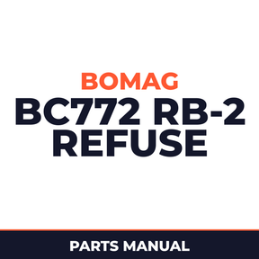 Bomag BC772 RB-2 refuse compactor Service Parts Catalogue Manual SN101570431001-101570439999