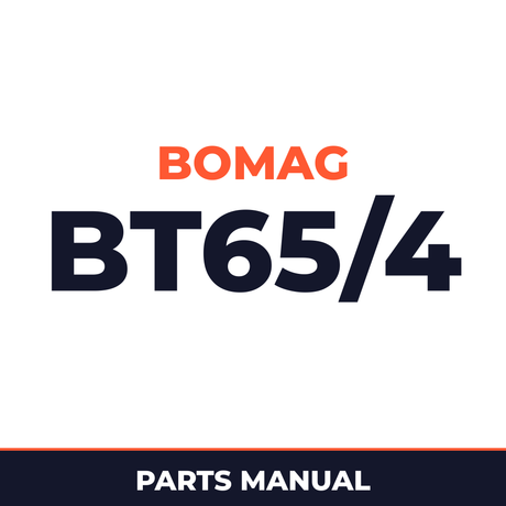 Bomag BT65/4 Tamper Service Parts Catalogue Manual SN101540481003-101540489468