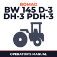 Bomag BW 145 D-3 DH-3 PDH-3 Single Drum Roller Operating & Maintenance Manual
