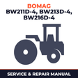 Bomag BW 211 D-4, 213 D-4, BW 216 D-4 Single Drum Roller Workshop Service Repair Manual